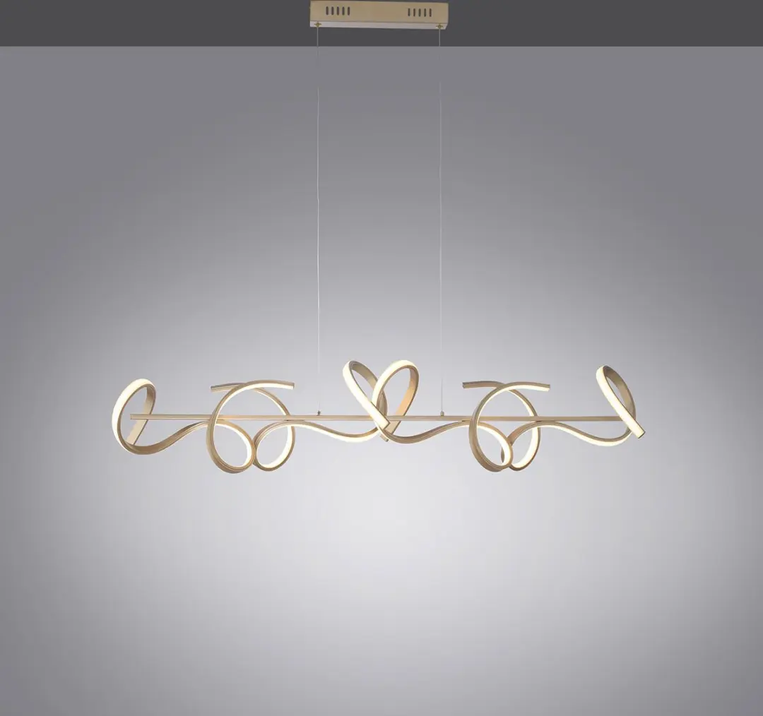 JUST LIGHT Curls Hanglamp Mat Goud 40W - 4 Lichtpunten