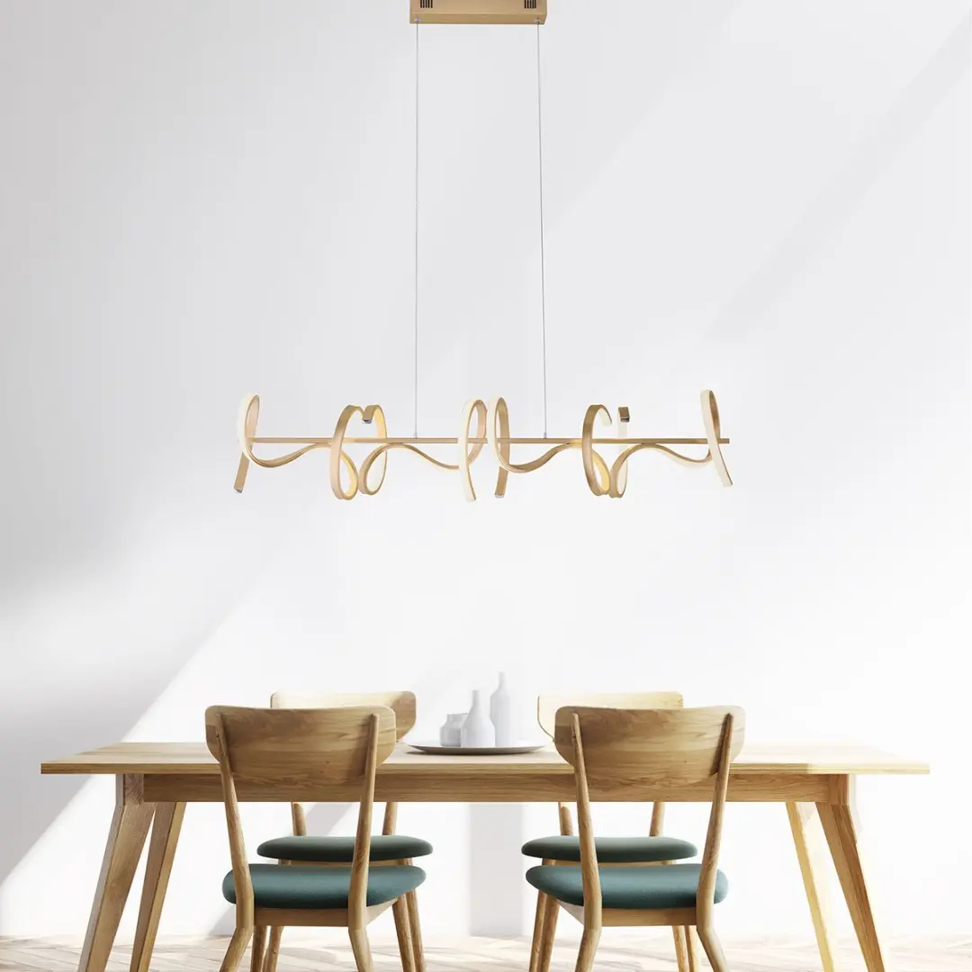 JUST LIGHT Curls Hanglamp Mat Goud 40W - 4 Lichtpunten