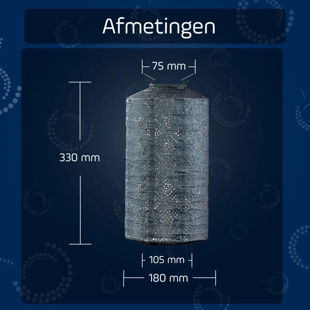Lumiz Solar Buitenlamp Topaze Cylinder 18cm - Grijsblauw