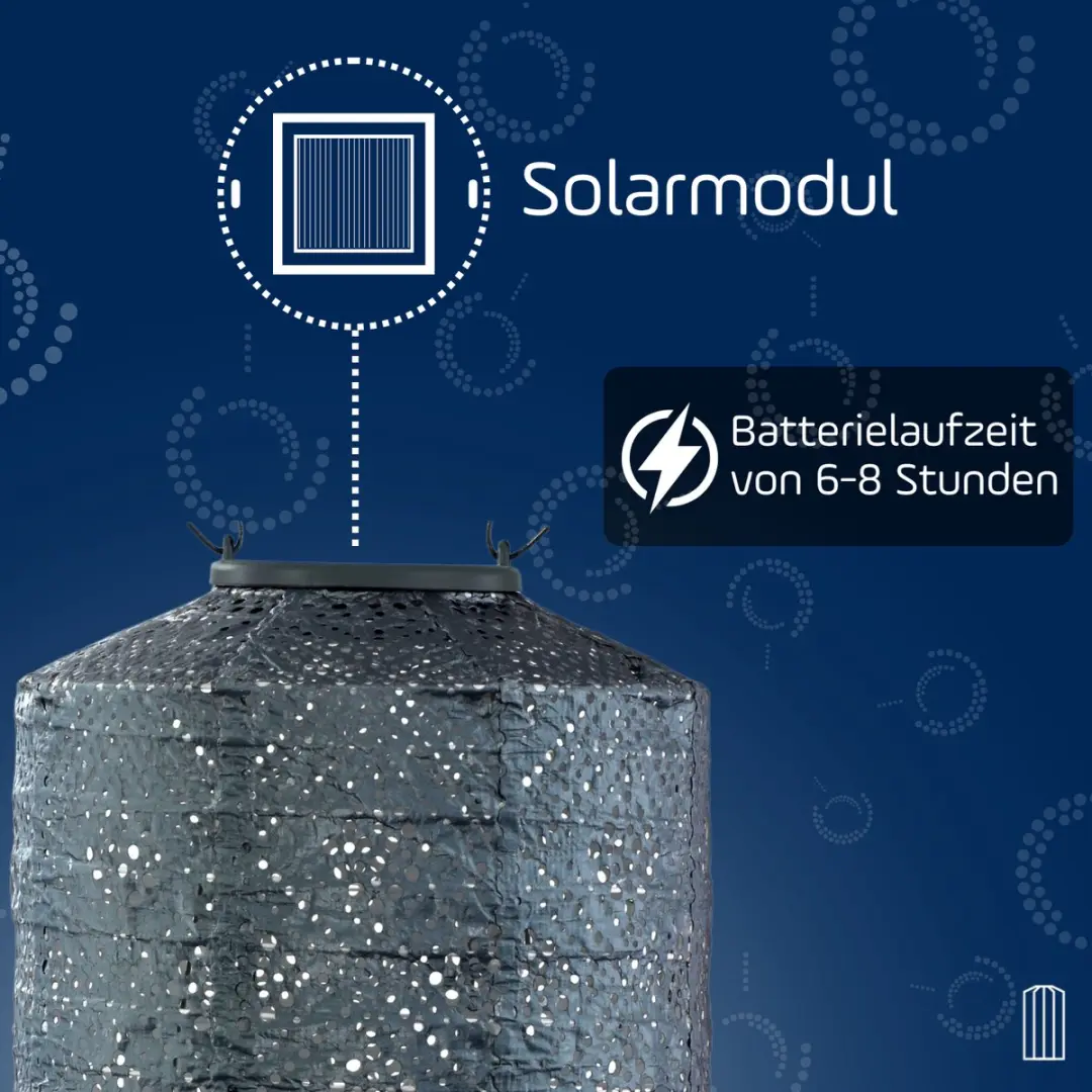 Lumiz Solar Buitenlamp Topaze Cylinder 18cm - Grijsblauw