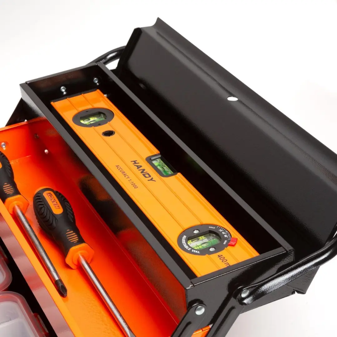 Handy Gereedschapskist Metaal - 430x210x200mm - Zwart/Oranje