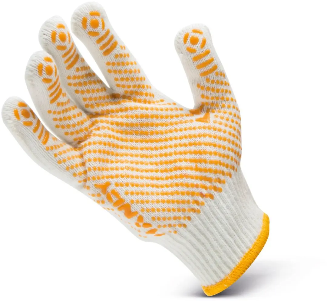 Handy Katoenen Werkhandschoenen L - PVC Noppen - Meerkleurig