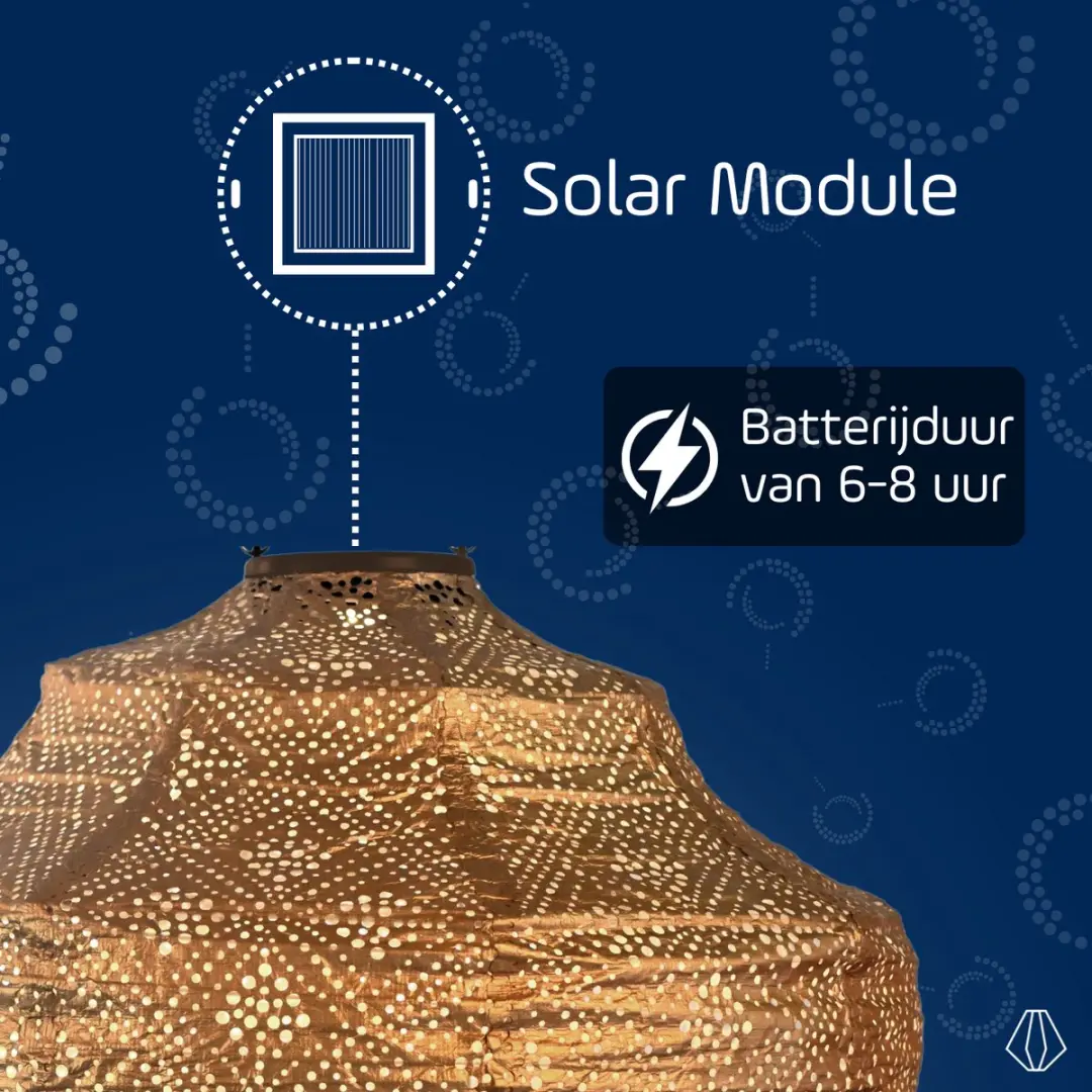 Lumiz Solar Buitenlamp Butchart Set - 5 Stuks - Goud/Zwart/Grijs