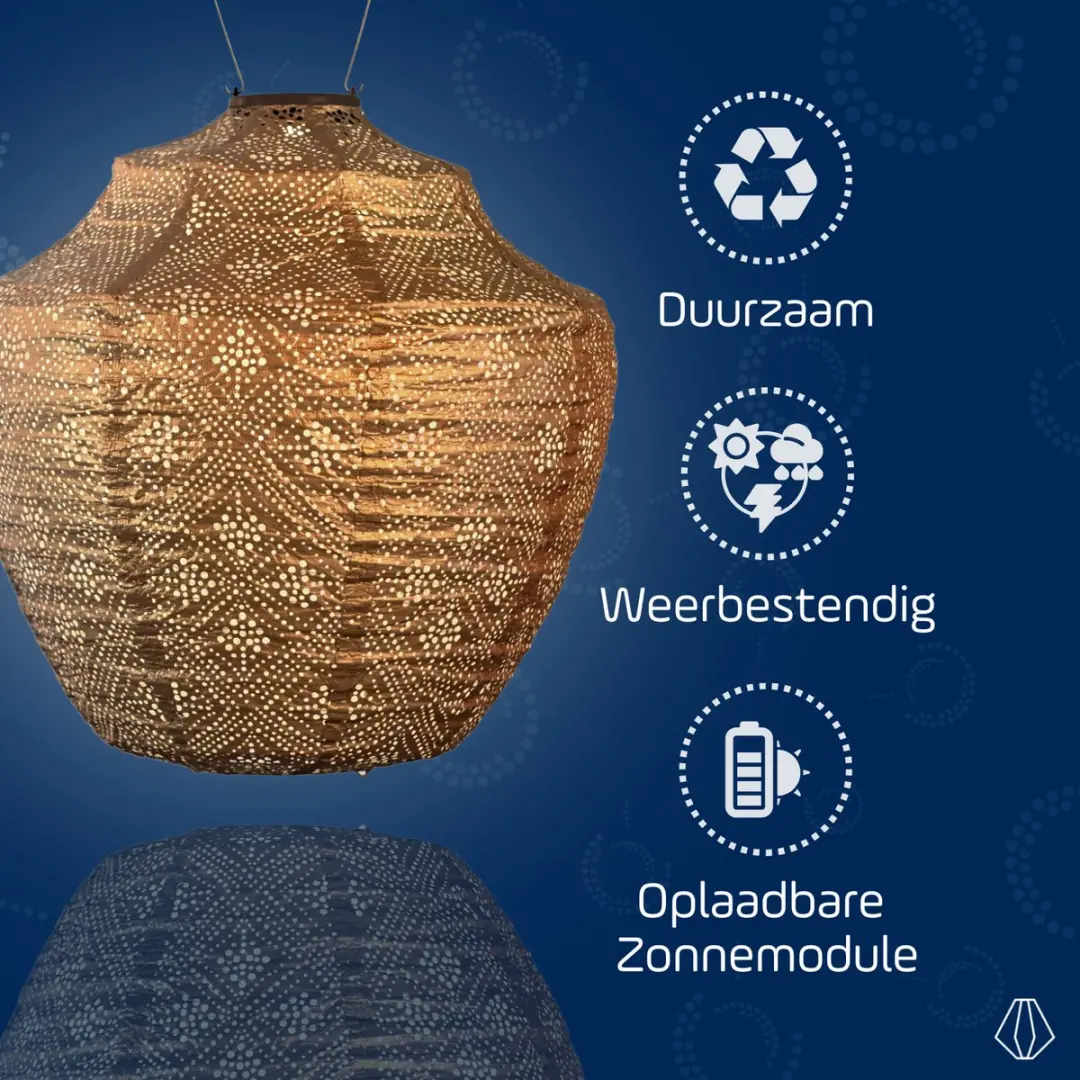 Lumiz Solar Buitenlamp Butchart Set - 5 Stuks - Goud/Zwart/Grijs