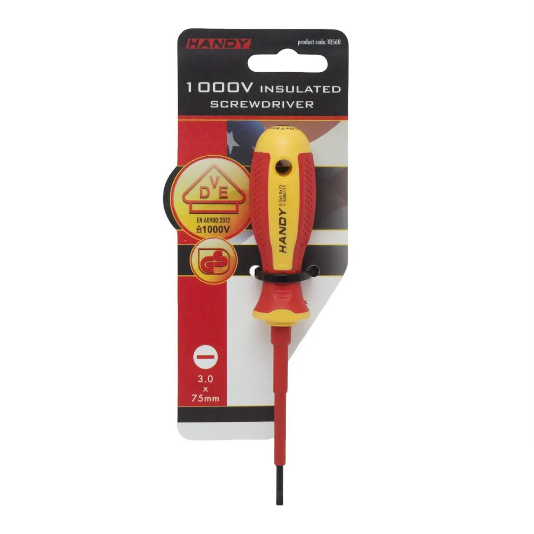Handy Platte Geïsoleerde Schroevendraaier 10560 - 1000V - Rood/Geel