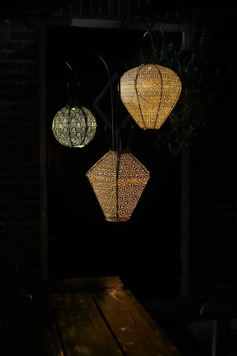 Lumiz Sashiko Diamond Zonne Tuinverlichting 28cm - Goud
