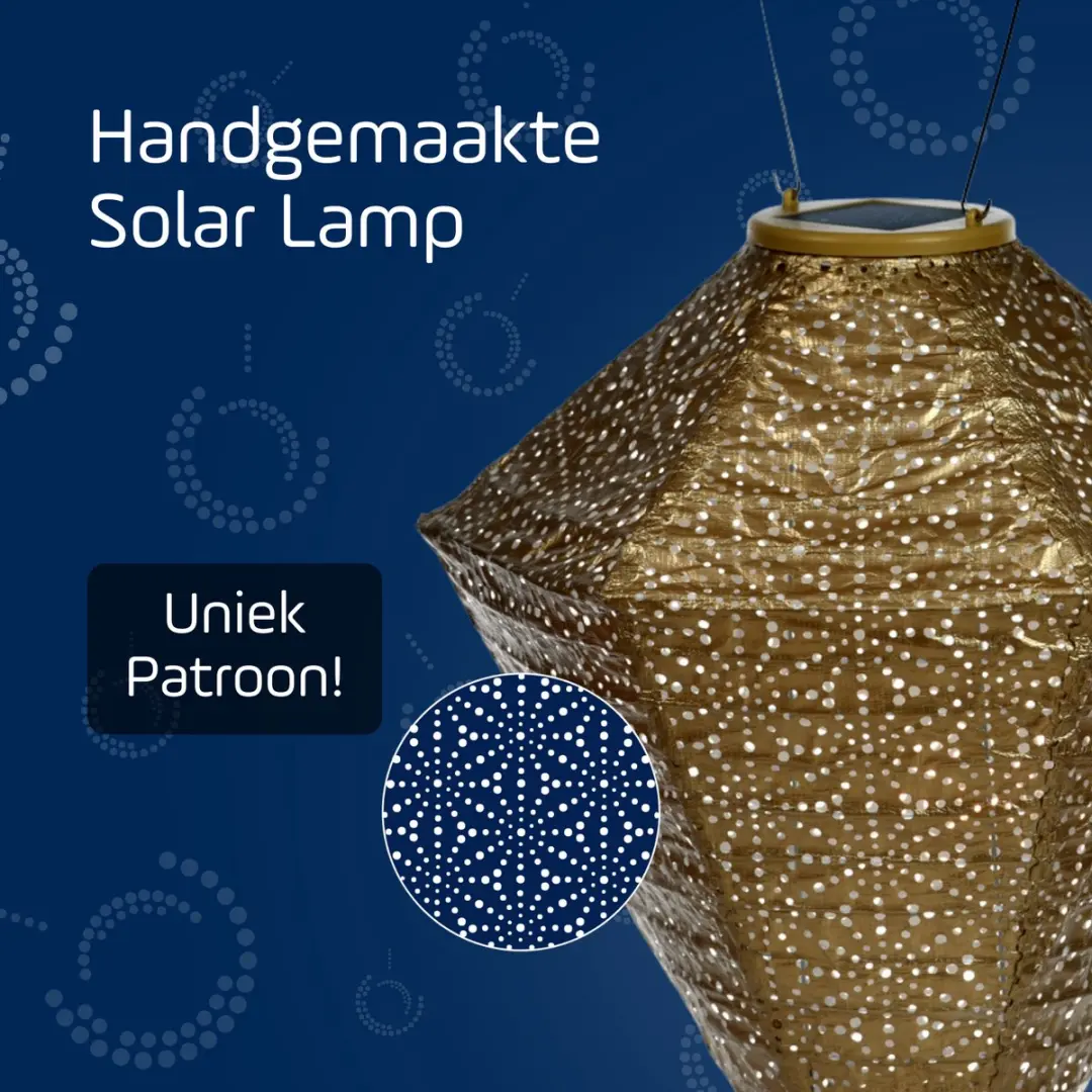 Lumiz Sashiko Diamond Zonne Tuinverlichting 28cm - Goud
