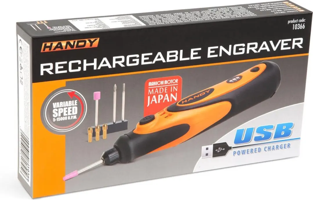 Handy Elektrische Graveerpen 10366 - Draadloos USB Oplaadbaar - 4 Frezen