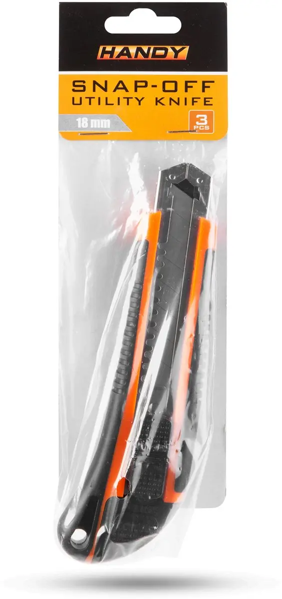 Handy Afbreekmes 18mm - 6 Stuks inclusief mesjes - Oranje/Zwart