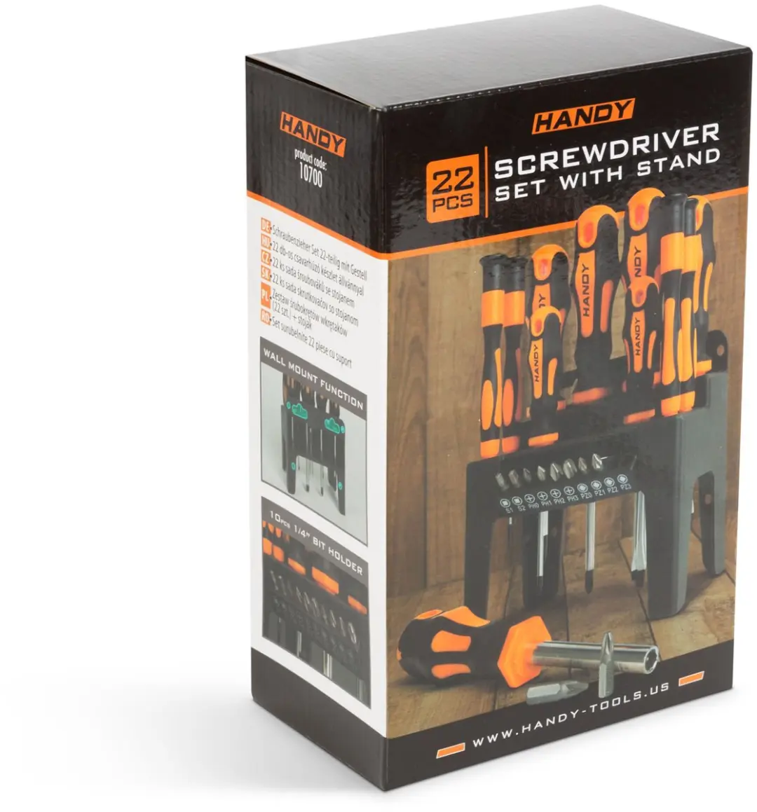 Handy 22-delige Schroevendraaierset 10700 - PH/PZ/Torx/Inbus/Sleuf - Oranje/Zwart