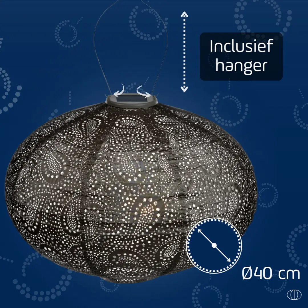 Lumiz Solar Tuinverlichting Paisley Oval - 40cm - Taupe