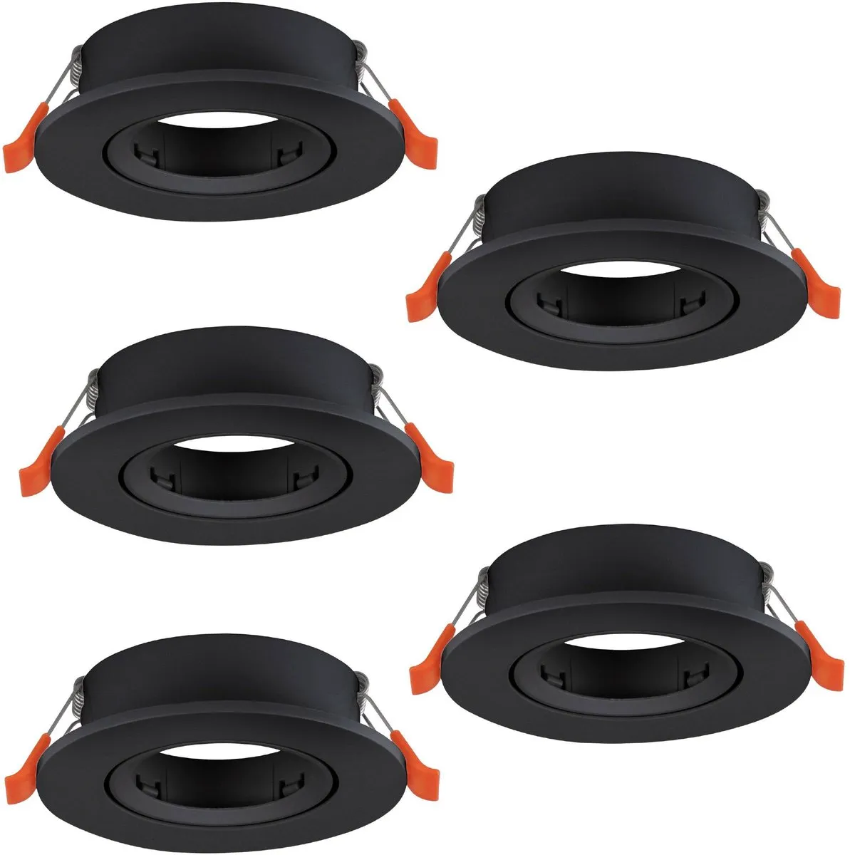 Eglo Barranco Inbouwspot GU10 - Ø9cm - Zwart - 5 Stuks
