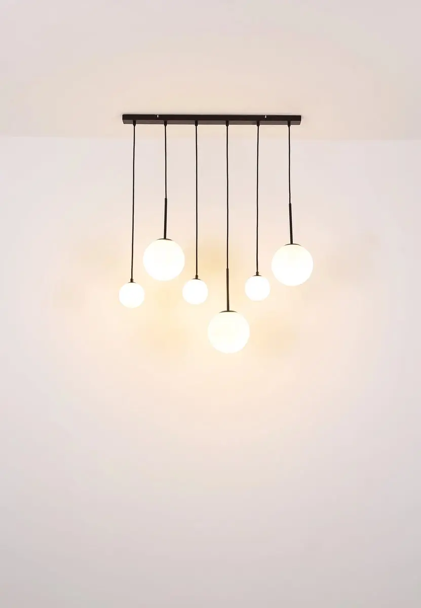 Globo Hallie Hanglamp E27 - 6 Lichtpunten - Wit - afbeelding 6 van 6