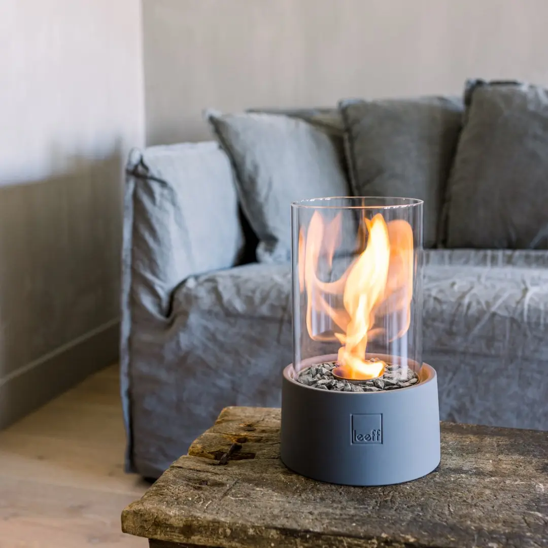Leeff Stonefire Sfeerhaard Cylinder - Grijs