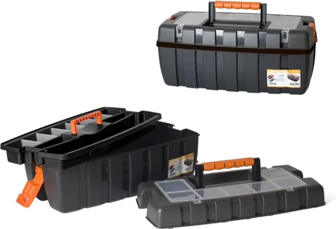 Handy Gereedschapskoffer 11010D - 55x27x23cm - Zwart/Oranje