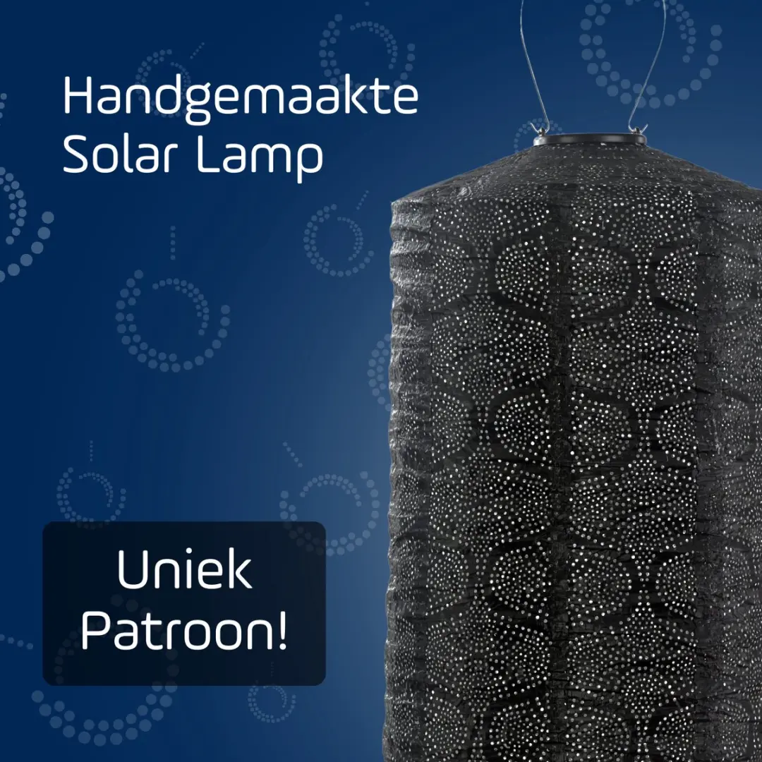 Lumiz Tigres Cylinder Zonne Tuinverlichting 28cm - 4000K - Zwart