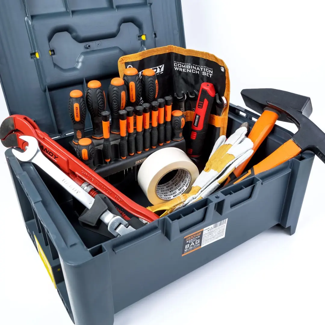 Handy Gereedschapskoffer 10982B - 468x338x215mm - Grijs/Geel