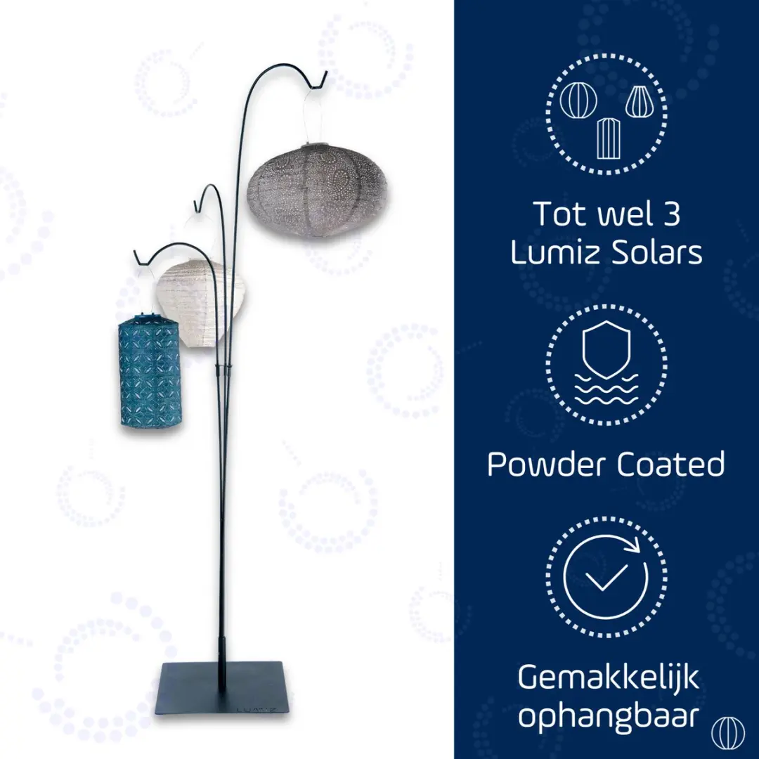 Lumiz Terras Standaard Zonne Hanglamp - 192cm - Zwart Metaal