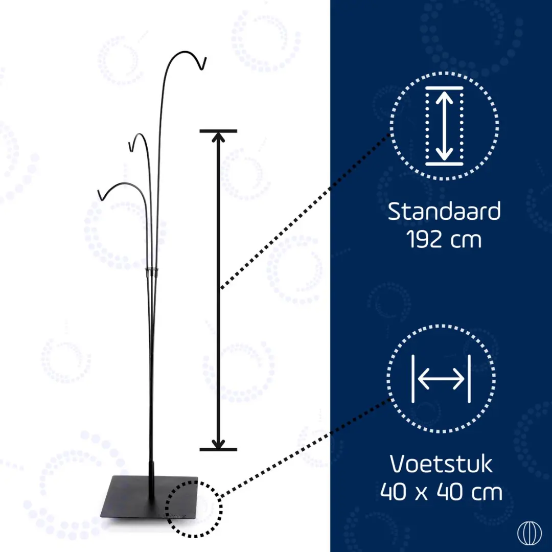 Lumiz Terras Standaard Zonne Hanglamp - 192cm - Zwart Metaal