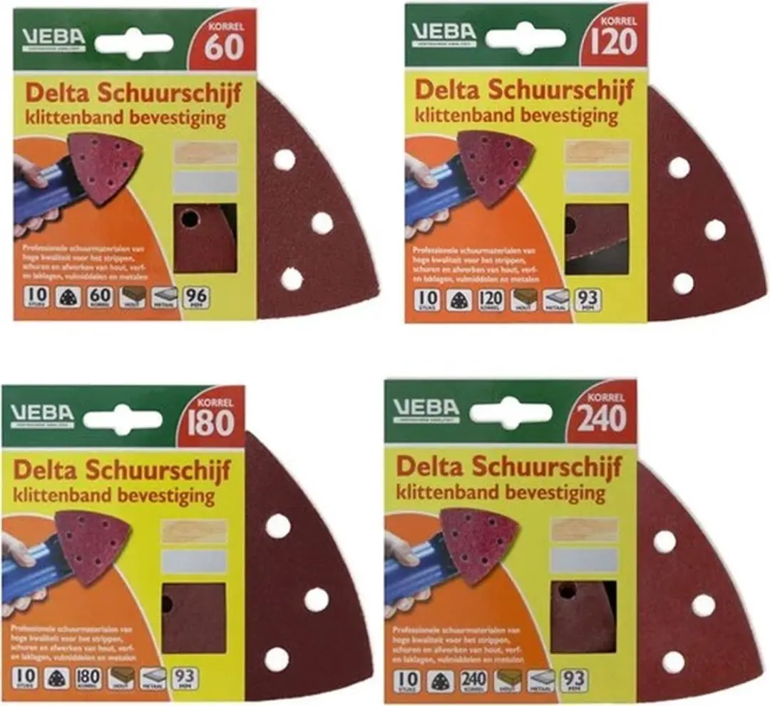 VEBA Delta Schuurschijfset P60/P120/P180/P240