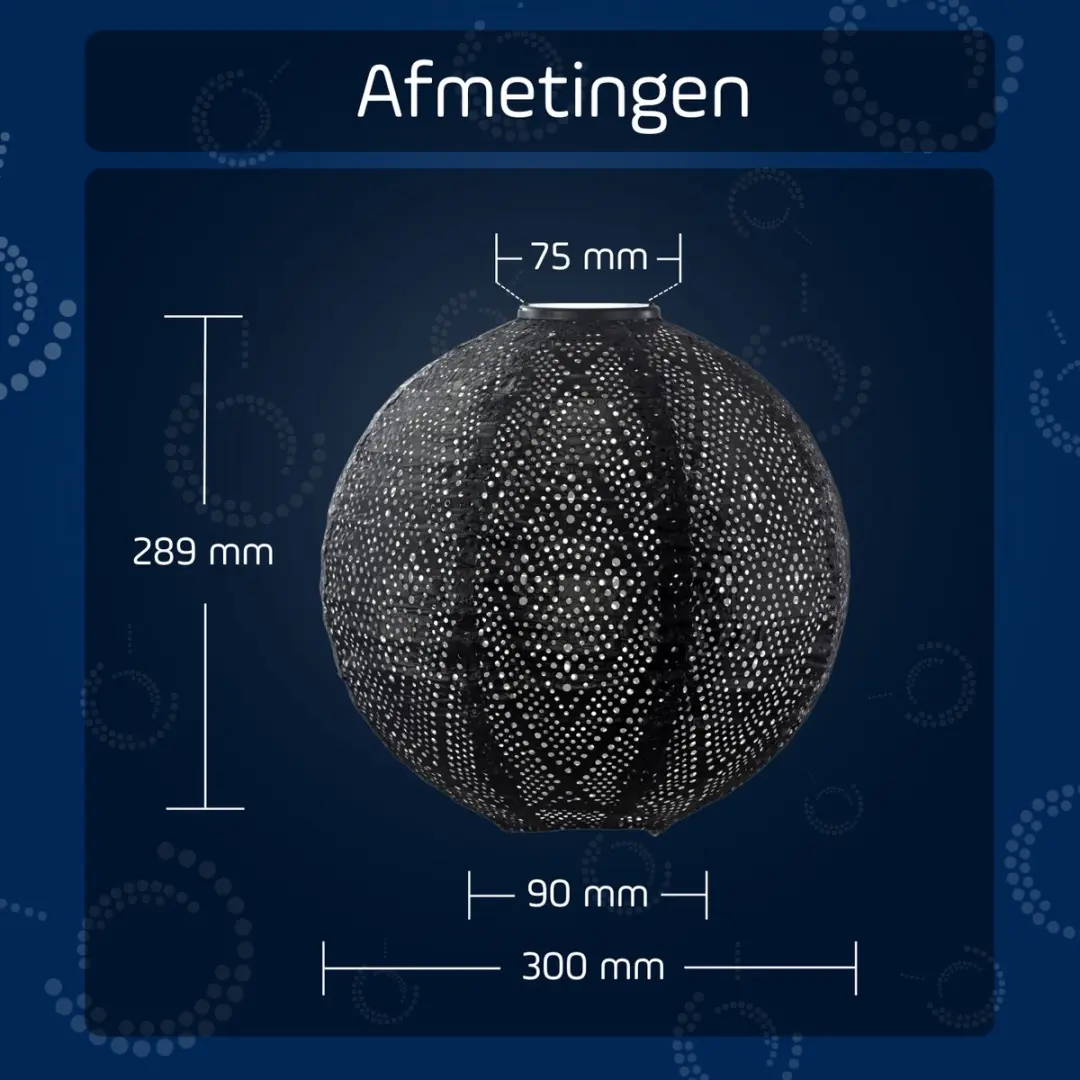 Lumiz Ikat Zonne Tuinverlichting 30cm - Zwart - afbeelding 6 van 6