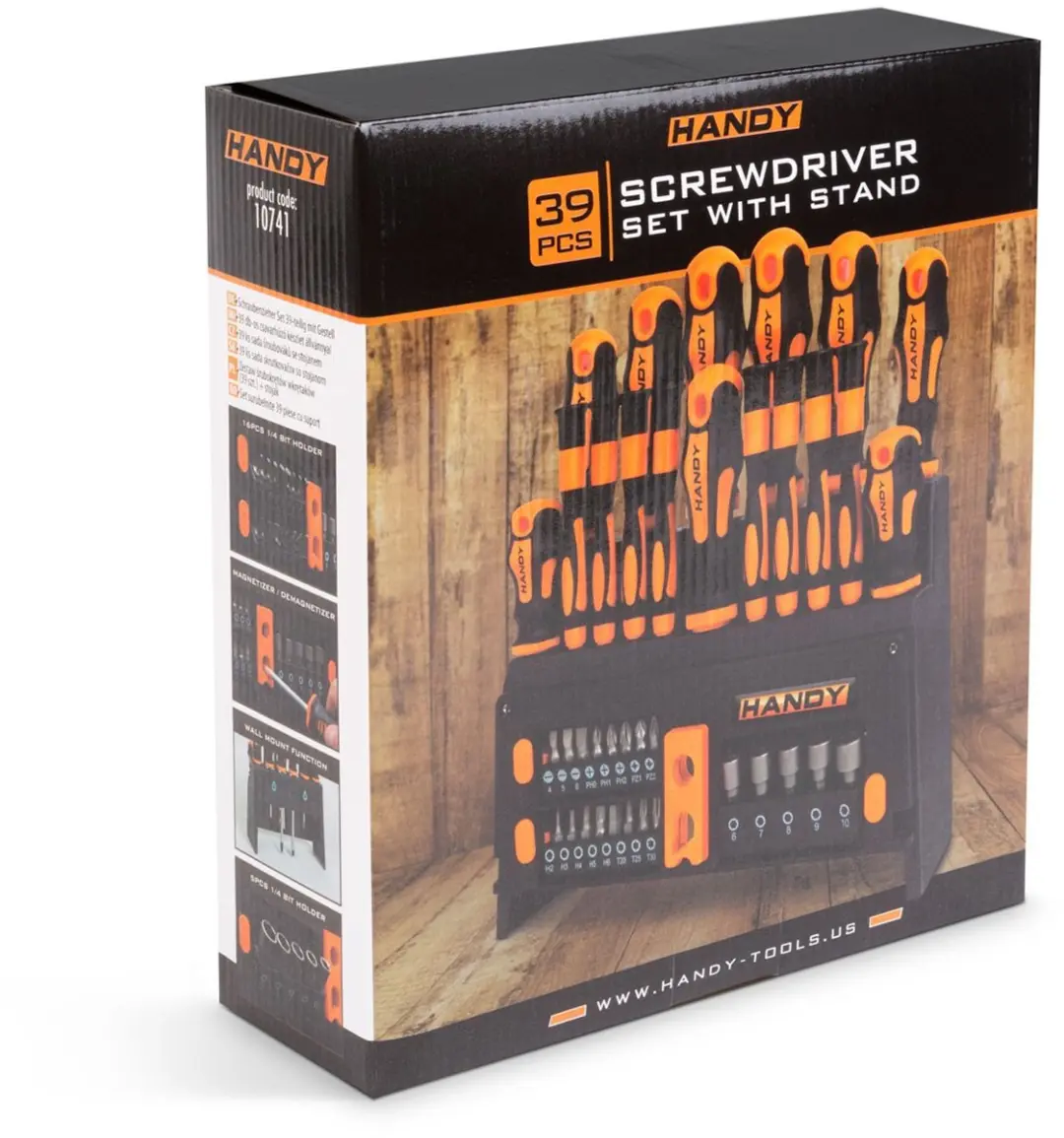 Handy 39-Delige Schroevendraaierset 10741 - Magnetiseerbaar - Zwart/Oranje