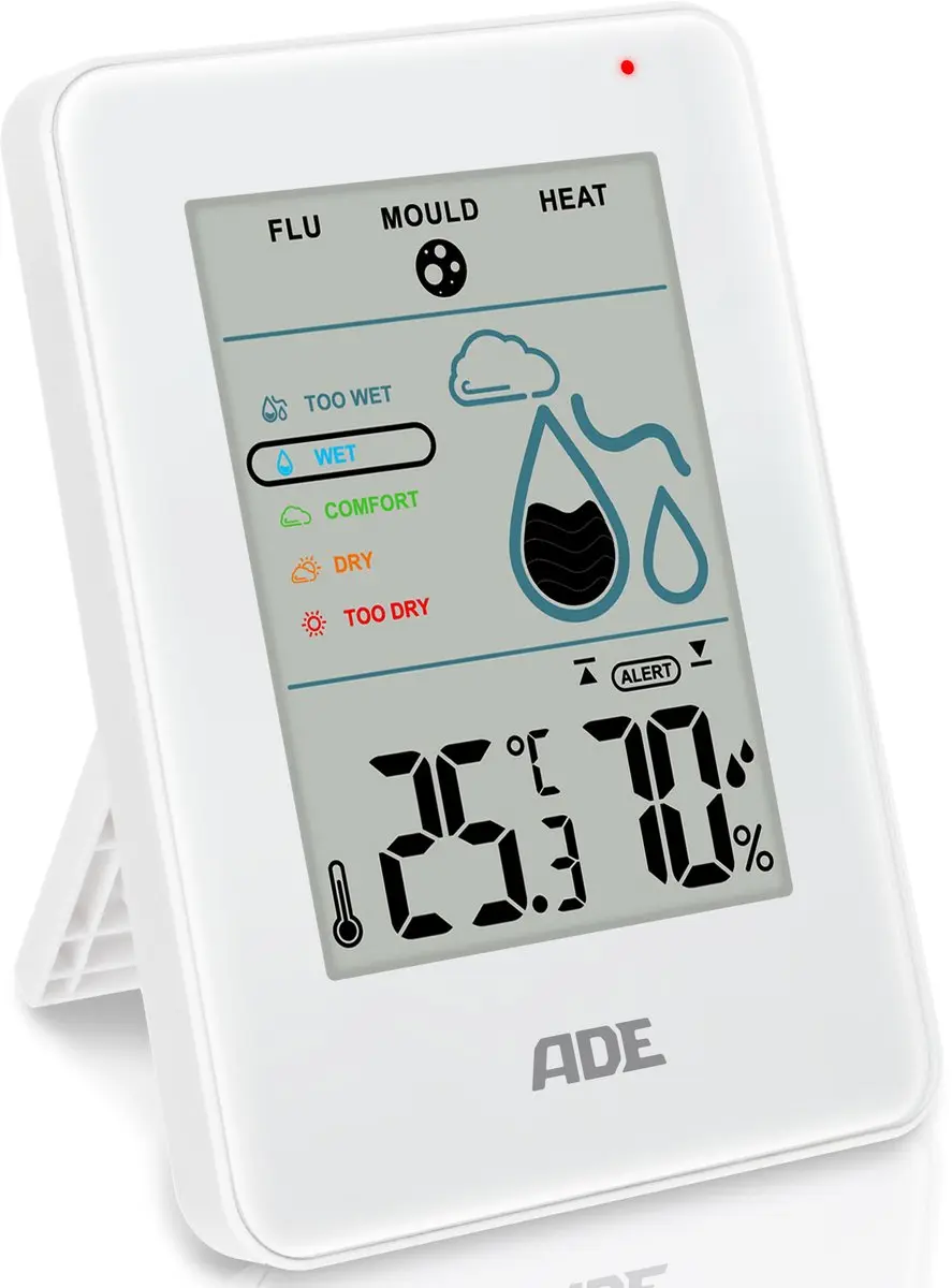 ADE Uurwerk Thermo- en Hygrometer Wit