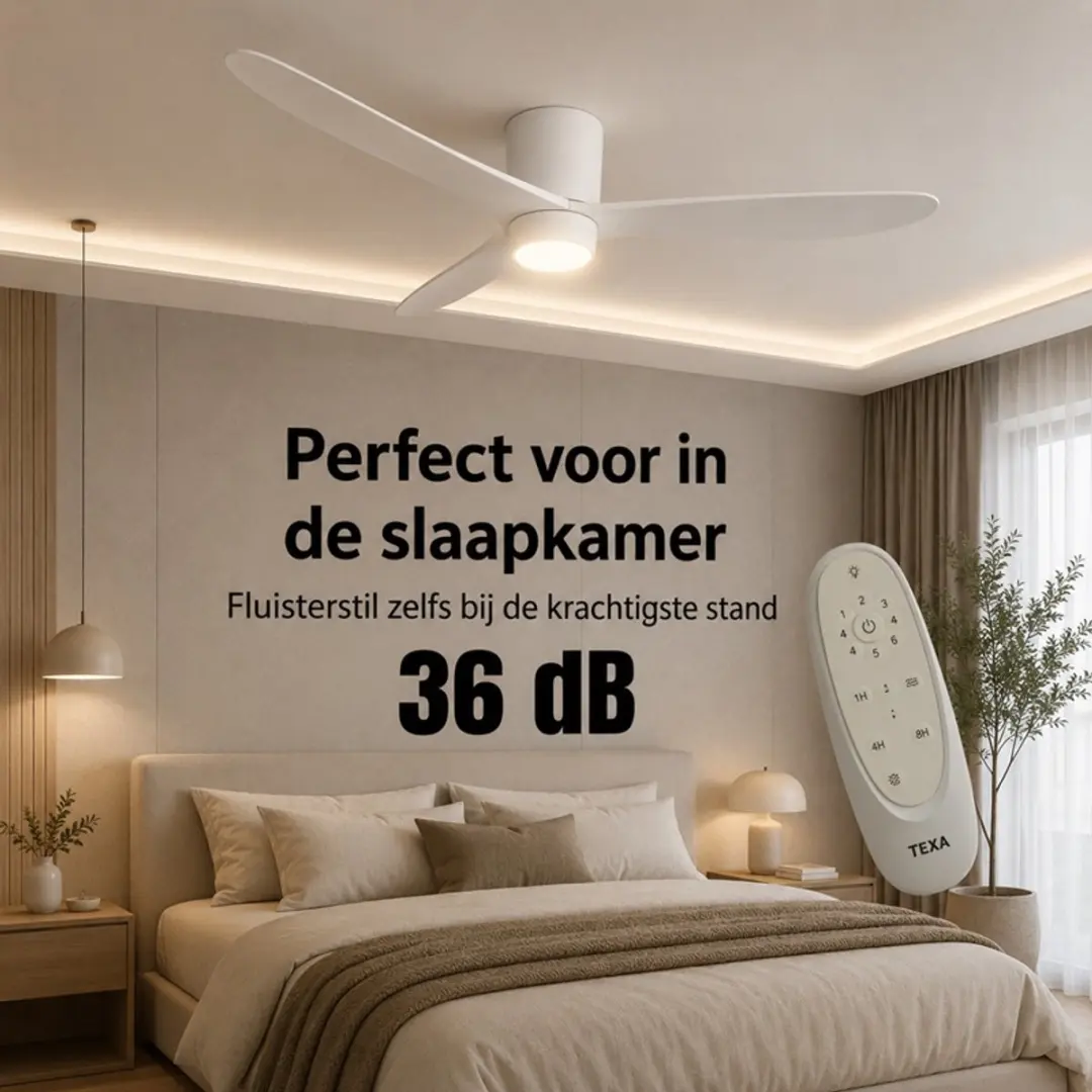 Freelight Aeolus Cetus Eco Plafondventilator 132cm - Wit - 6 standen