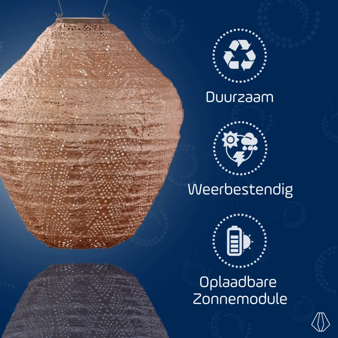 Lumiz Solar Lampion Roze - 3 Stuks