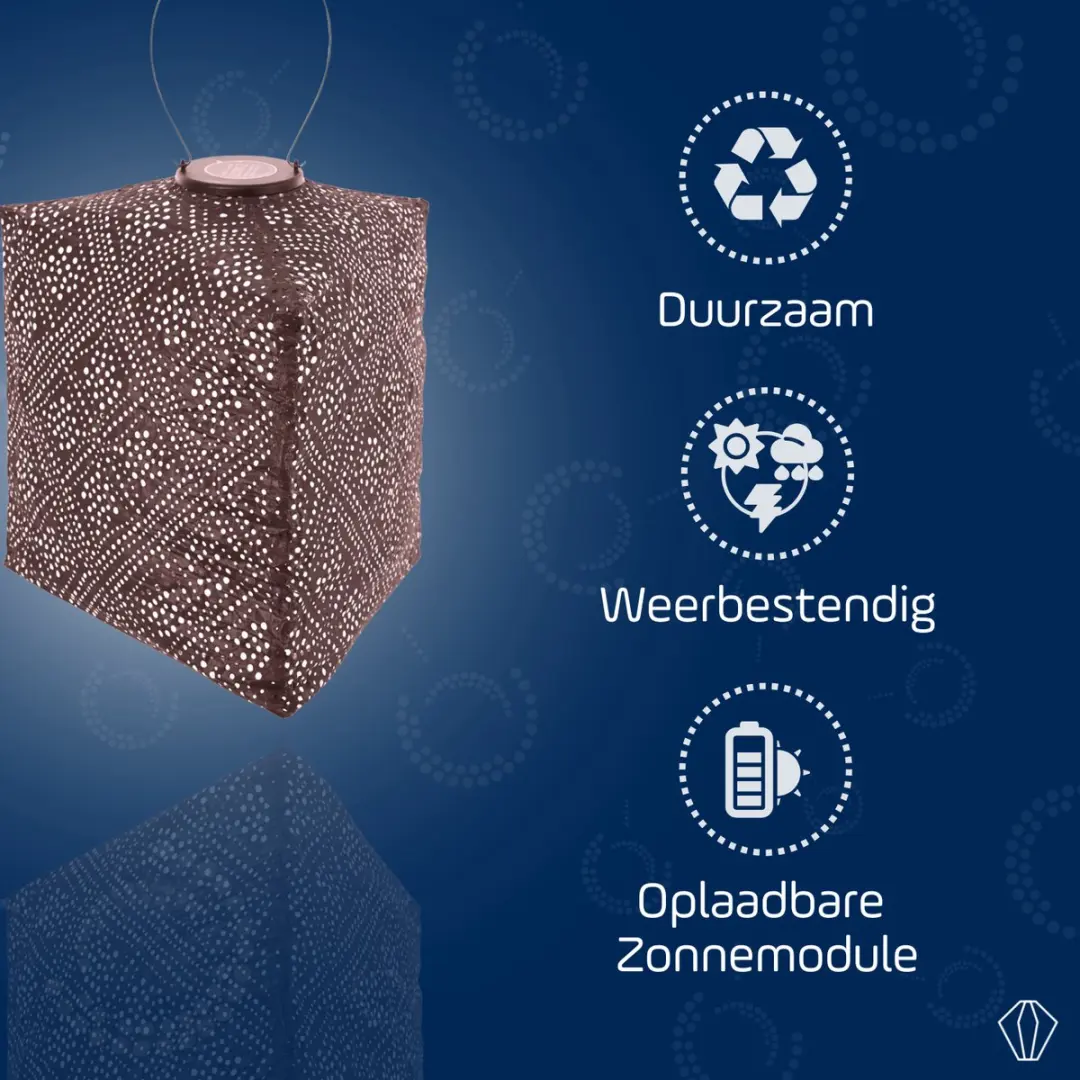 Lumiz Topaze Triangle Zonne Tuinverlichting - 28cm - Donkerpaars