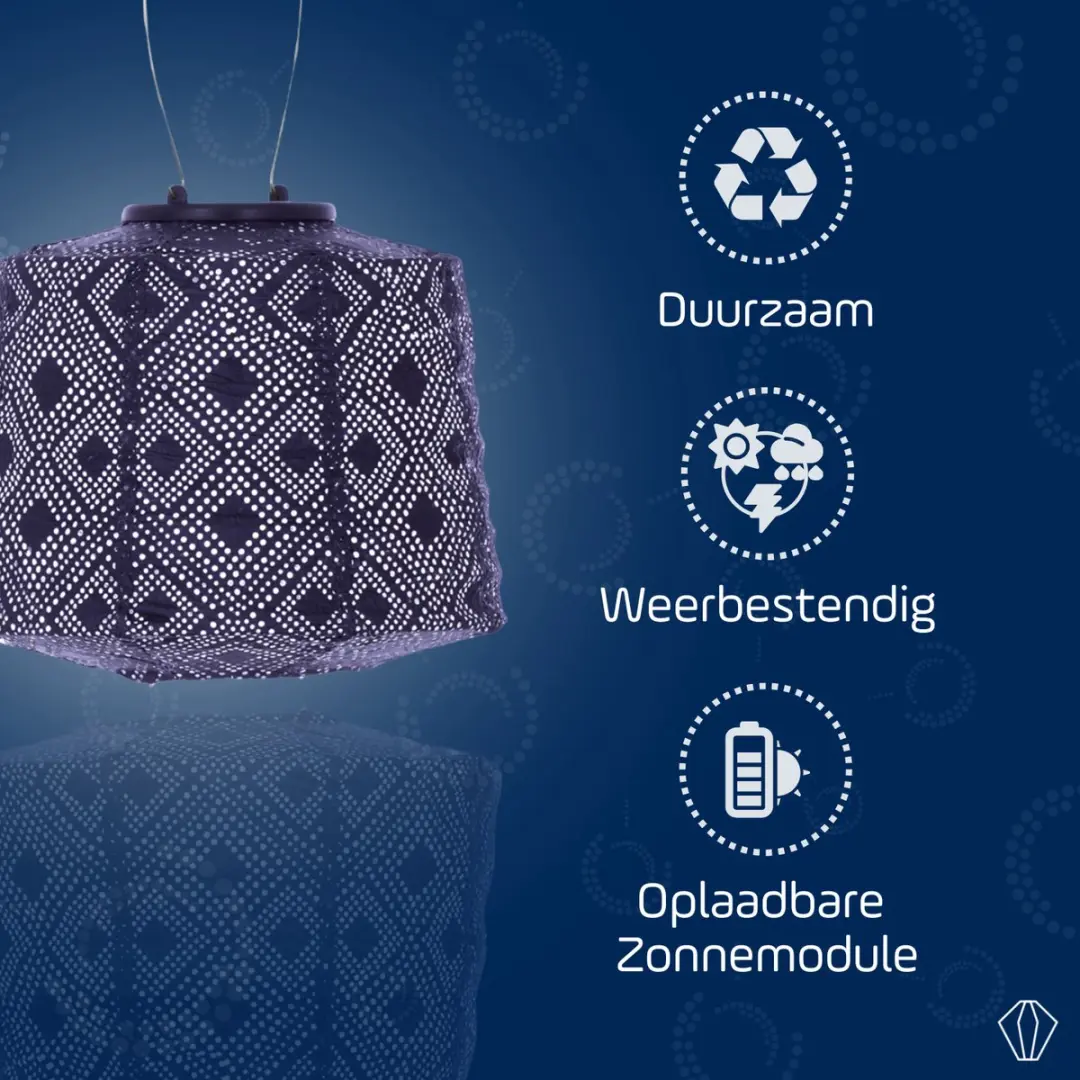Lumiz Solar Tuinverlichting Mosaic Lamp 20cm - Blauw/Paars