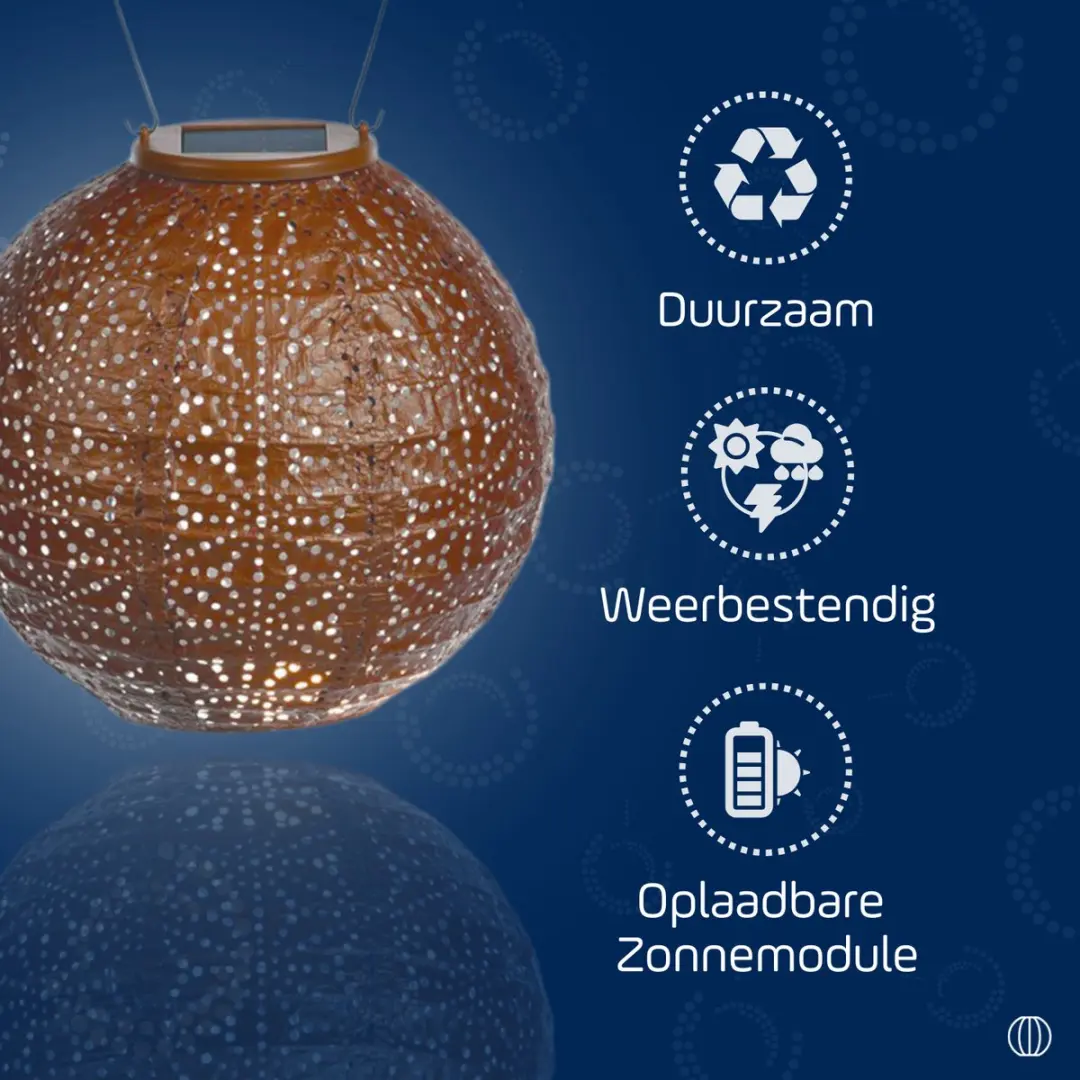 Lumiz Sashiko Zonne Tuinverlichting 20cm - Koper