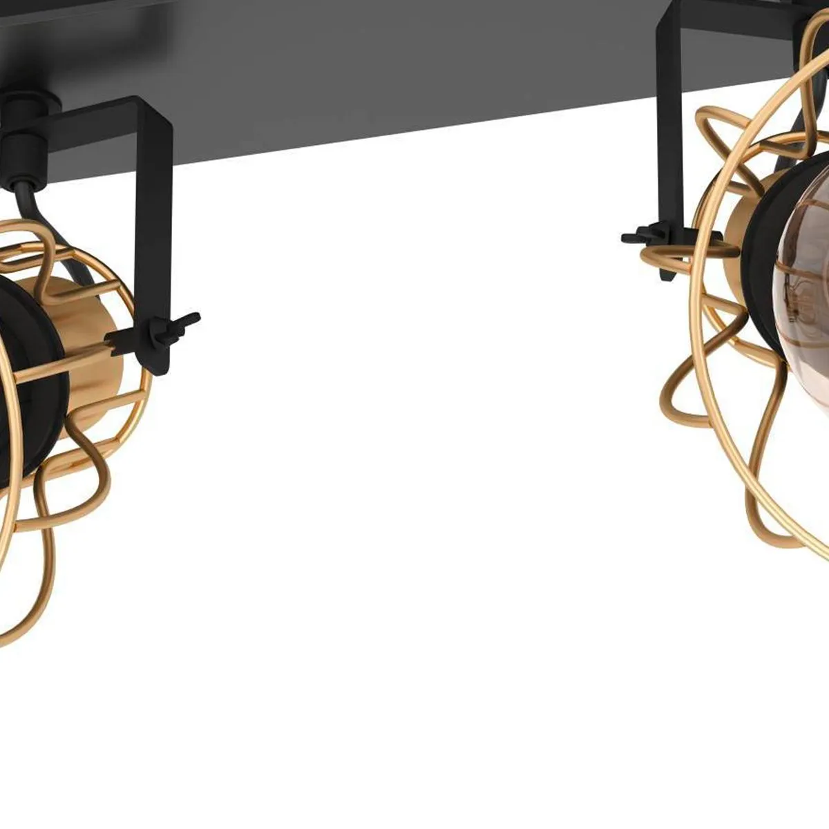 Eglo Sambatello Opbouwspot E27 - 2-lichts - Zwart/Goud