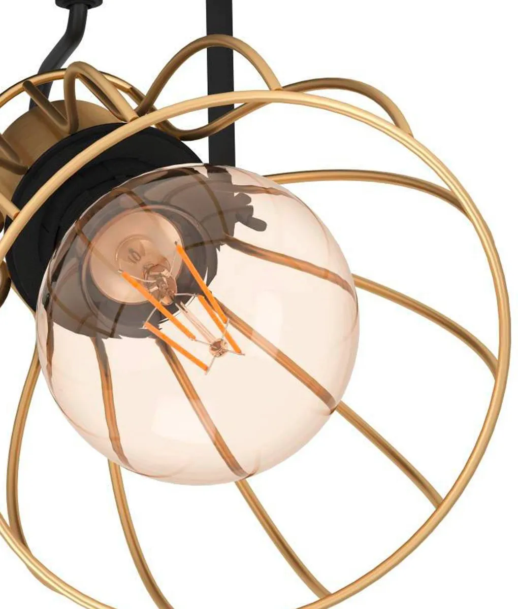 Eglo Sambatello Opbouwspot E27 - 2-lichts - Zwart/Goud