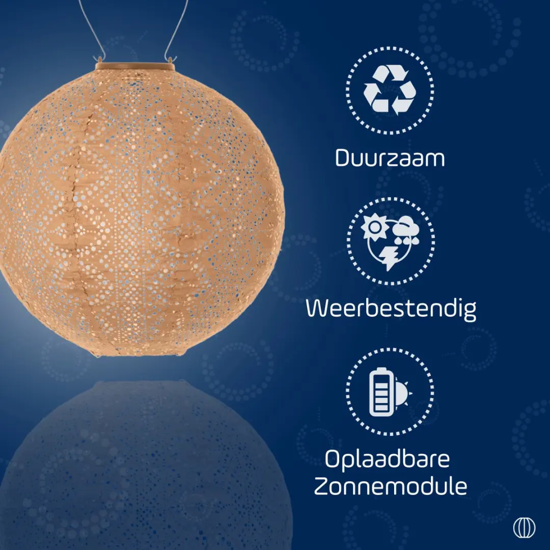 Lumiz Solar Tuinverlichting Lace Rond 30cm - Abrikoos