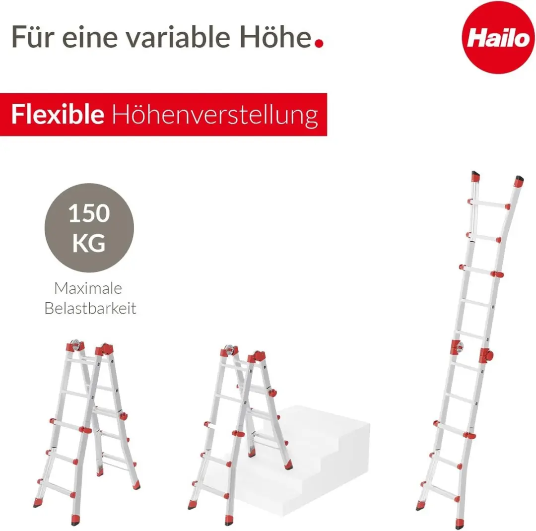 Hailo M80 Schuifladder 4x5 Sporten - 150kg - Zilver - afbeelding 6 van 6