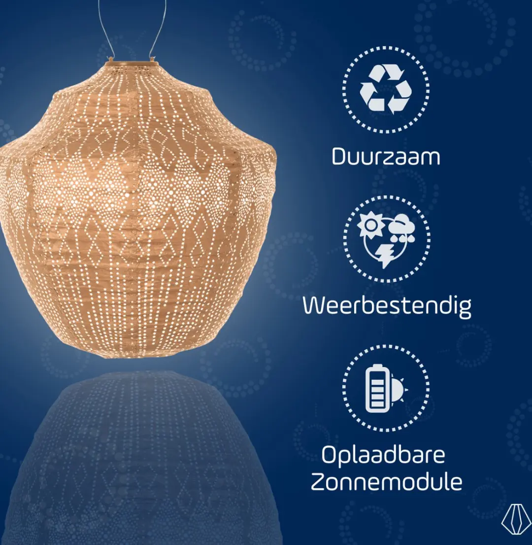 Lumiz Funale Crown Zonne Tuinverlichting 40cm - Abrikoos