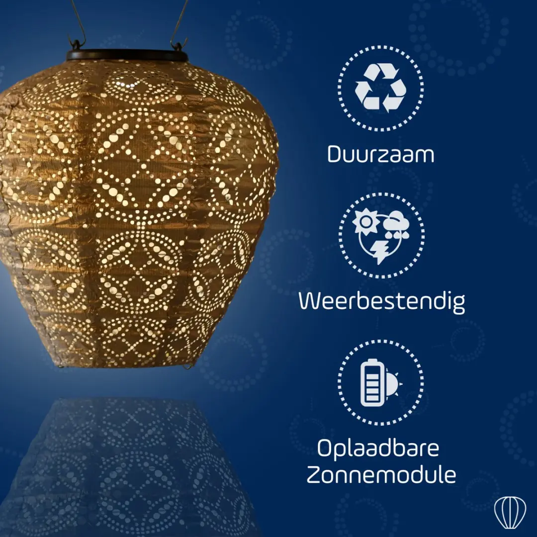 LUMIZ Solar Tuinverlichting Klaproos Set - 2 Stuks - Koper