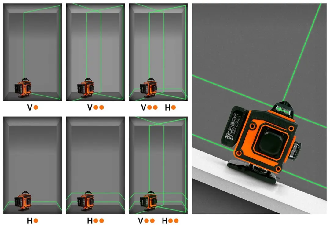 Handy Kruislijnlaser 3D 10058 - 16 Lijnen - 15m - Groen