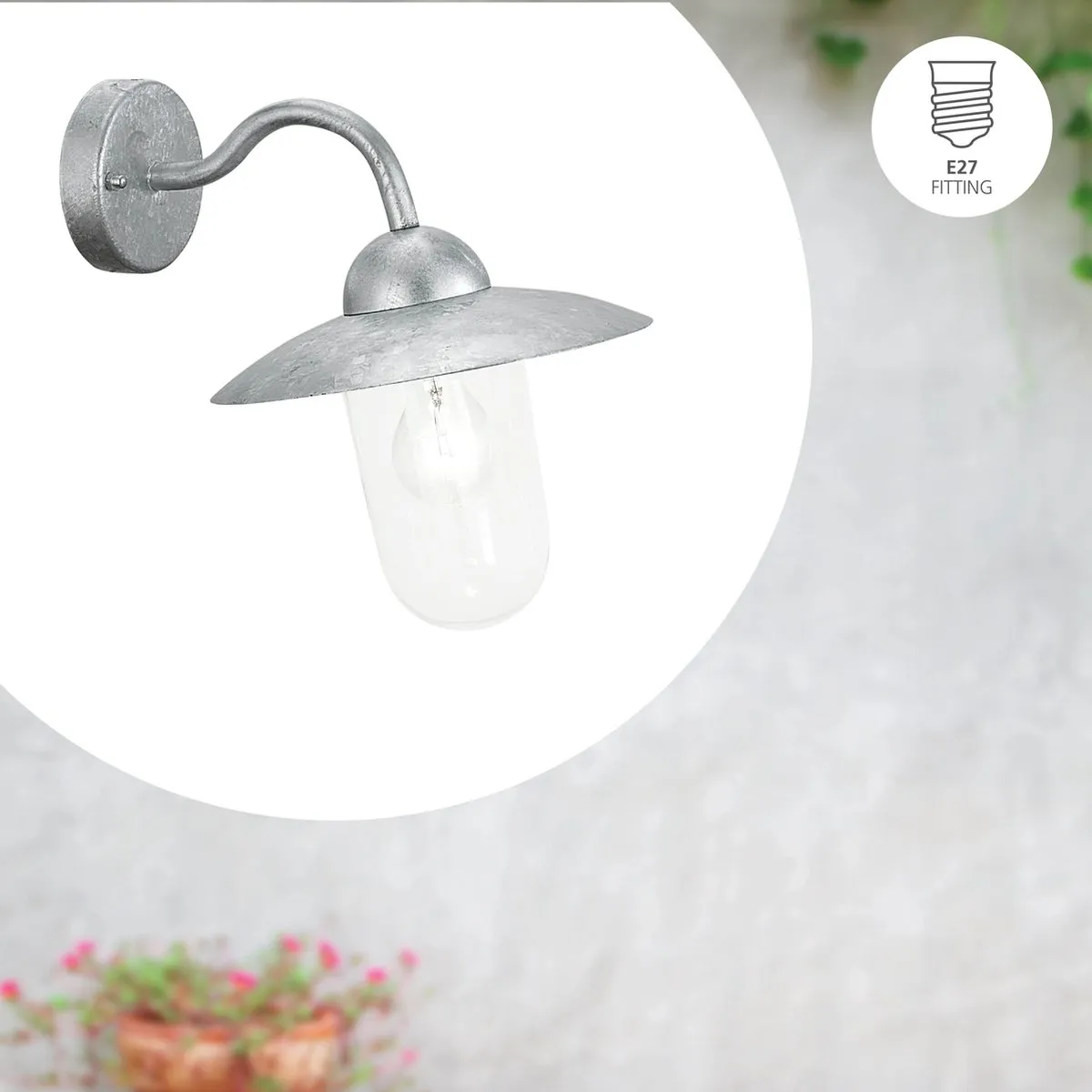 Eglo Milton Wandlamp E27 - 31cm Grijs