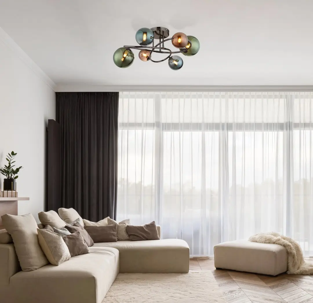 Globo Plafondlamp RIHA ø65cm - 6 Lichtpunten - Grijs