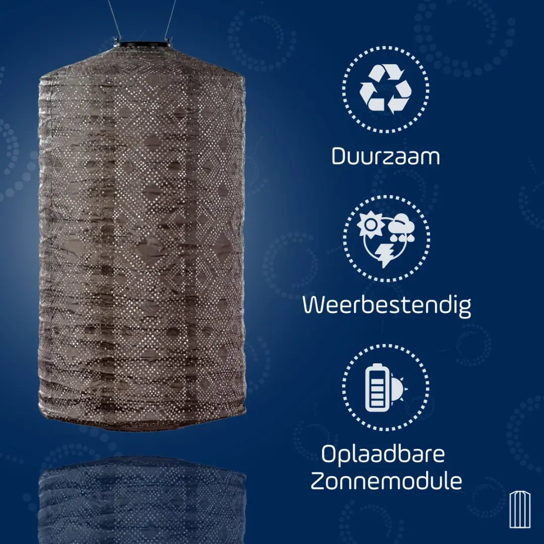 LUMIZ Hyacint Solar Tuinverlichting 2 Stuks - Taupe/Goud