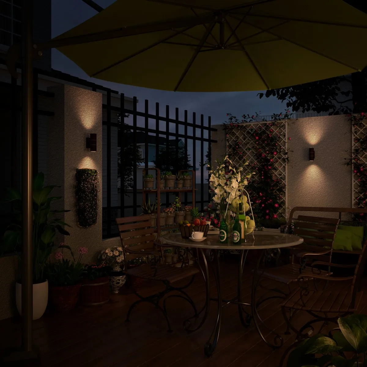 Calex Wandlamp Turin 2x GU10 IP54 Roest - Binnen/Buiten