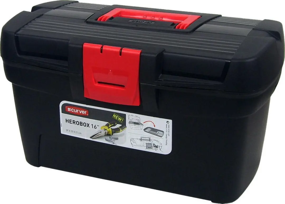 Curver Herobox Gereedschapskist 16" - Zwart/Rood