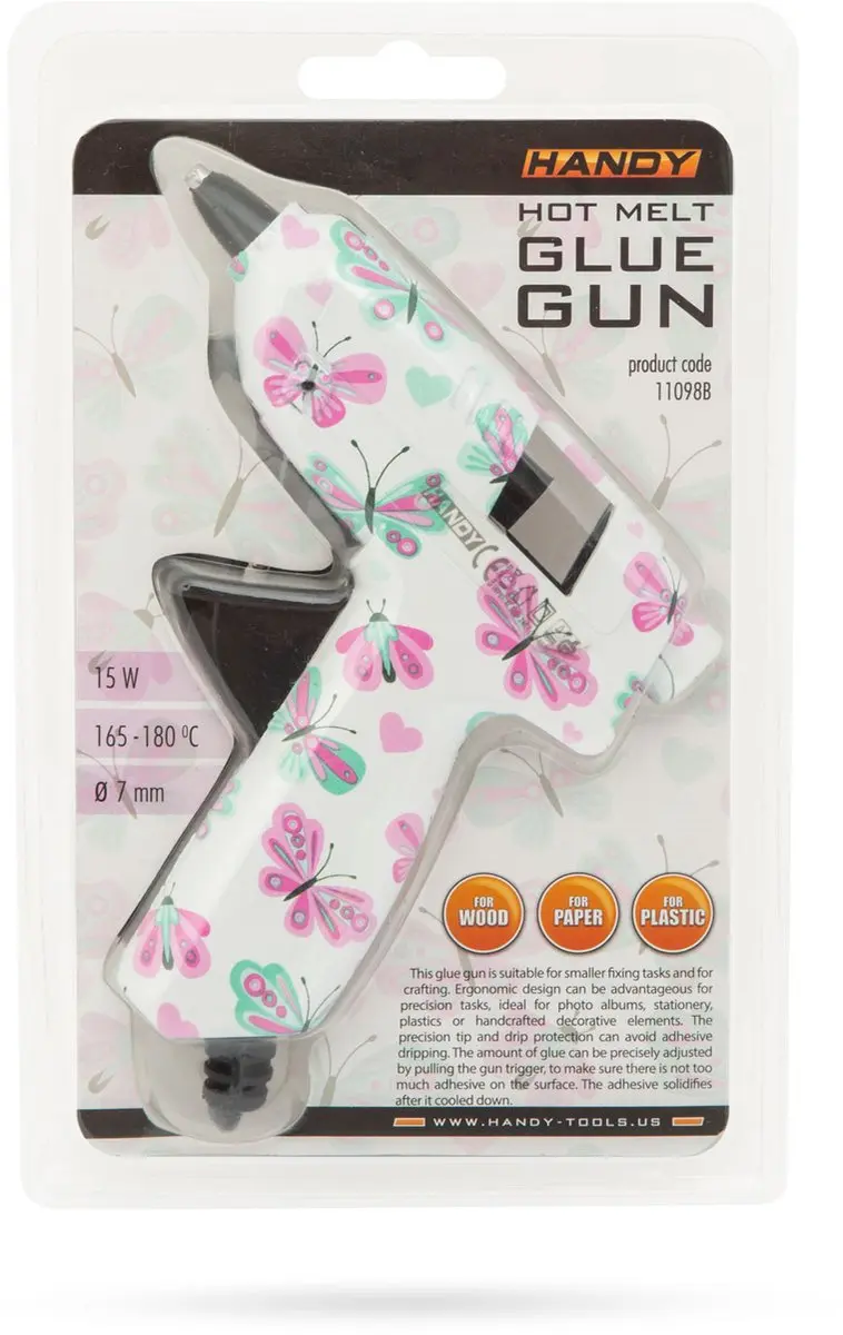 Handy Lijmpistool 11098B - 15W - 7mm - Wit/Roze/Zwart