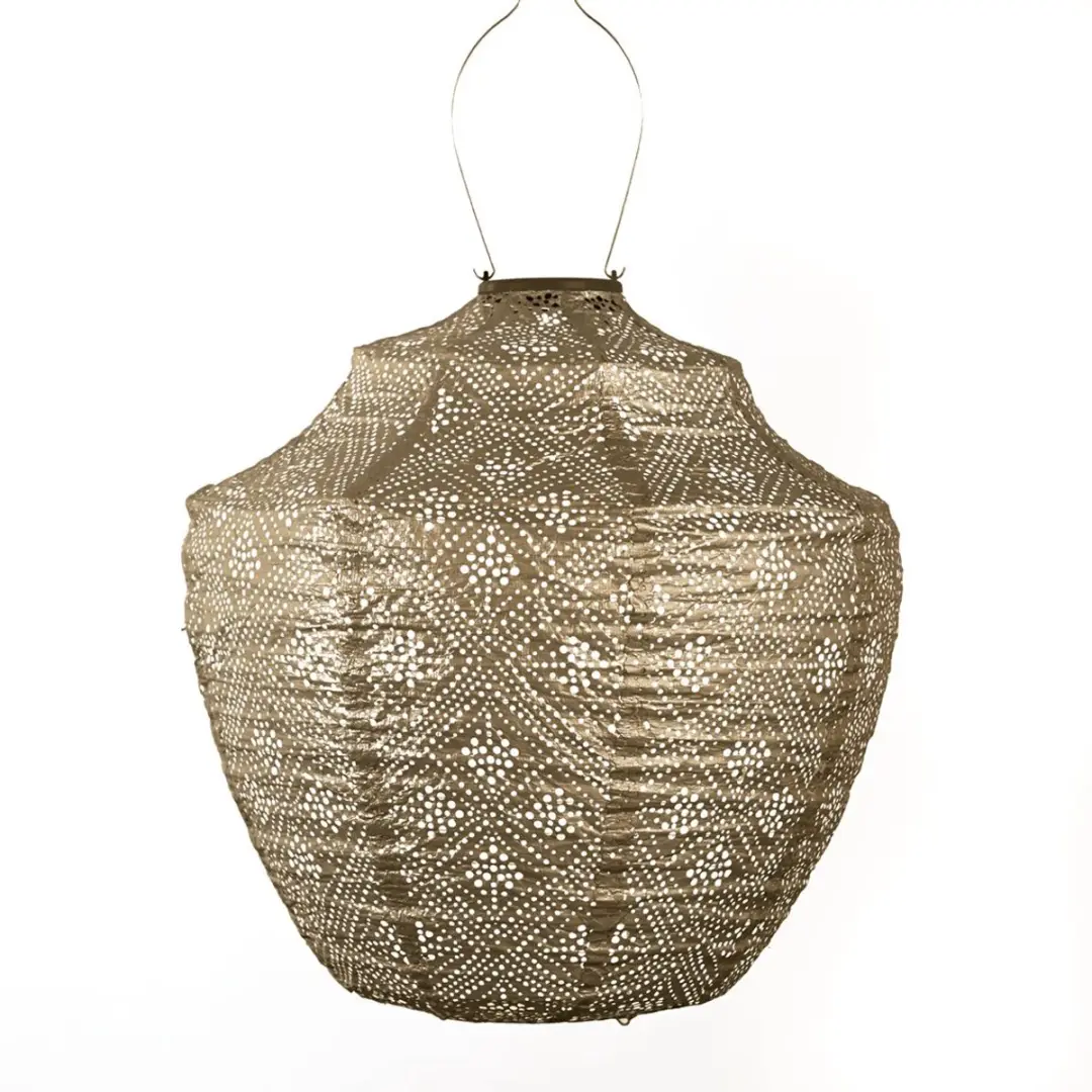 Lumiz Solar Lampion Crown Set - 3 Stuks - Goud/Abrikoos