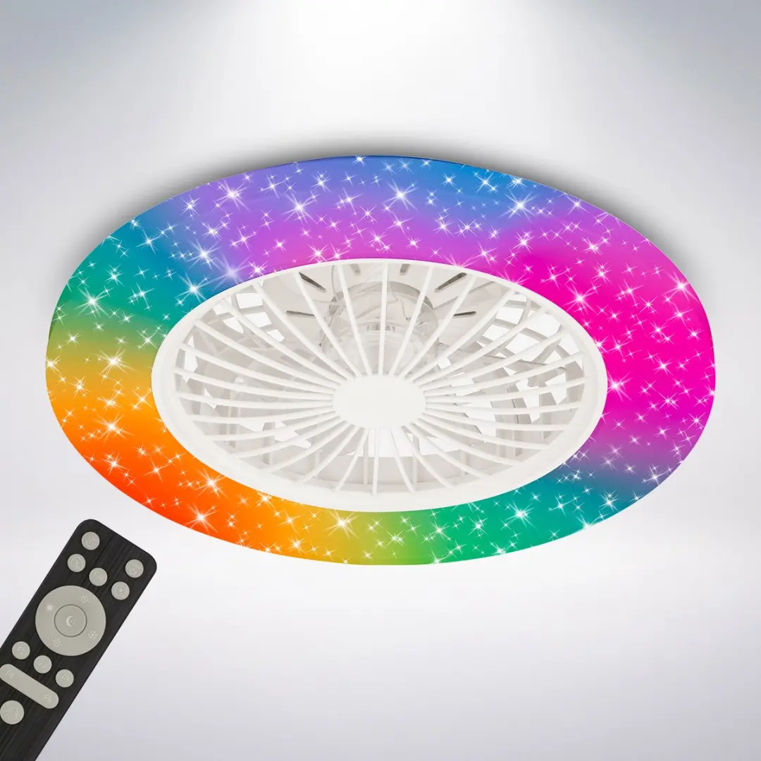 Briloner Tuulentin A Plafondventilator met LED RGB-verlichting 5 standen - Ø48,5cm - Wit