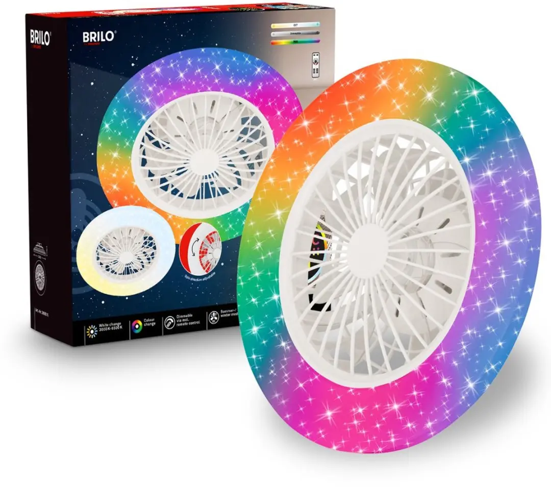 Briloner Tuulentin A Plafondventilator met LED RGB-verlichting 5 standen