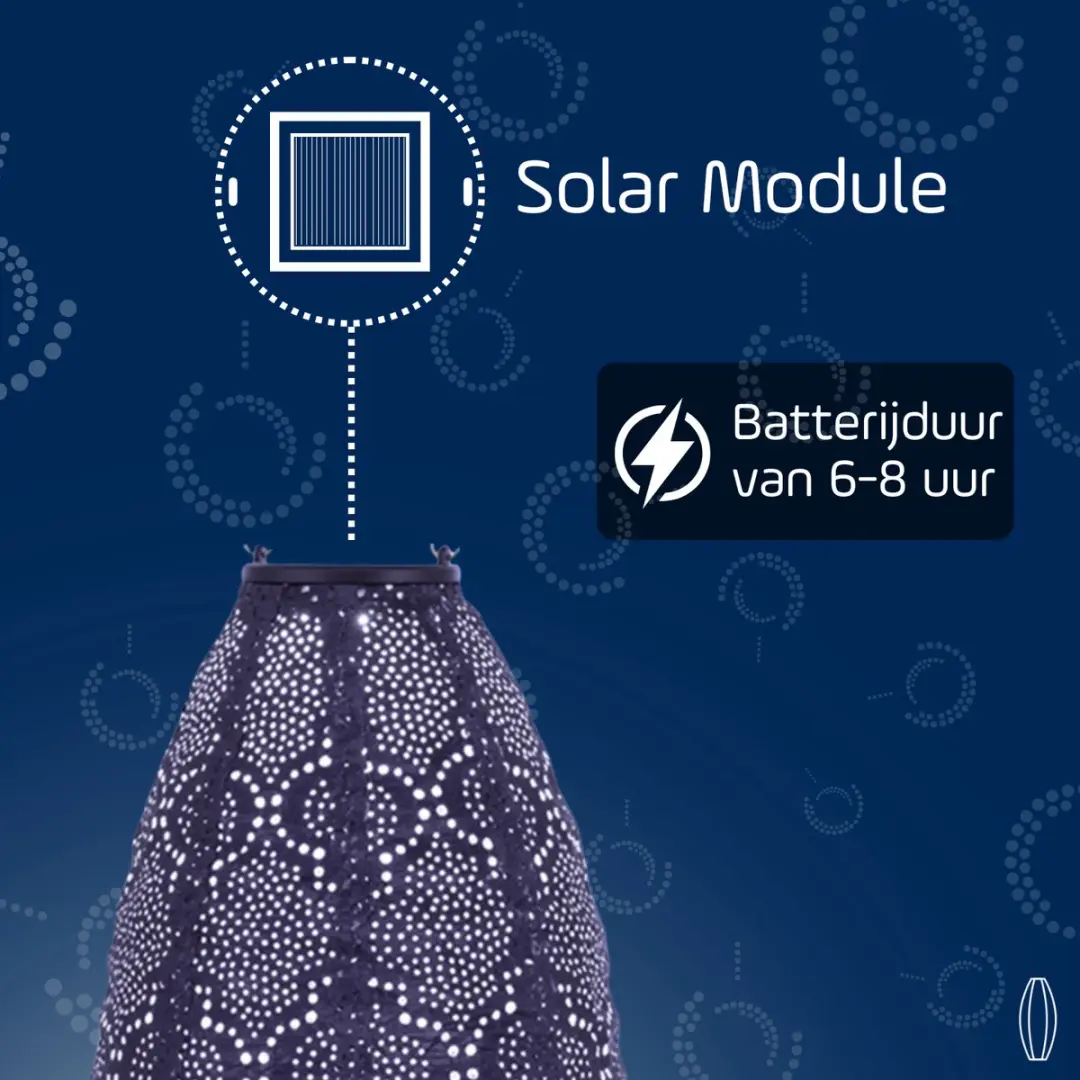 Lumiz Solar Tuinverlichting Bazaar Long Oval Blauw/Paars - 20cm