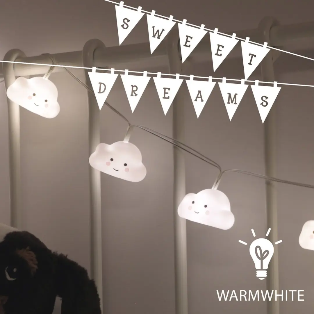 Reer Lumilu Lampenketting - 10 Witte Wolken - Warm Wit Licht